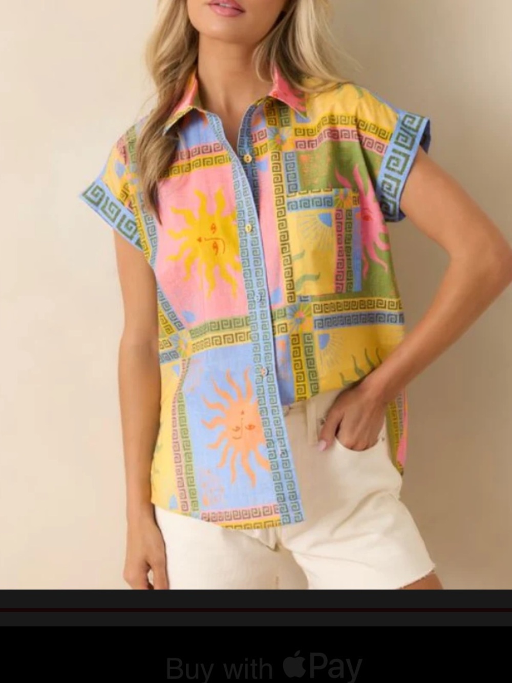 Paradisa Rio Sun Print Short Sleeve Button Up Shirt